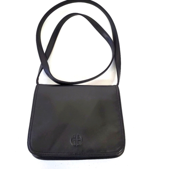 Giani Bernini Small Crossbody Bag Black Leather Flap Purse - Picture 13 of 13
